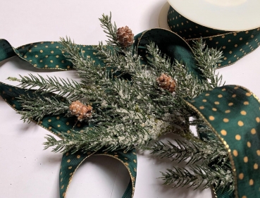 Band grün mit Goldpunkten